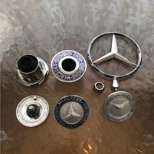 Mercedes-Benz Silver Emblem Set Hood Logos